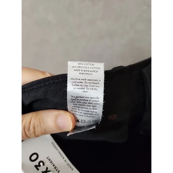 PacSun Straight Leg Jeans Mens 30x30 Black Button Fly Cotton Non Stretch NEW - Picture 9 of 10